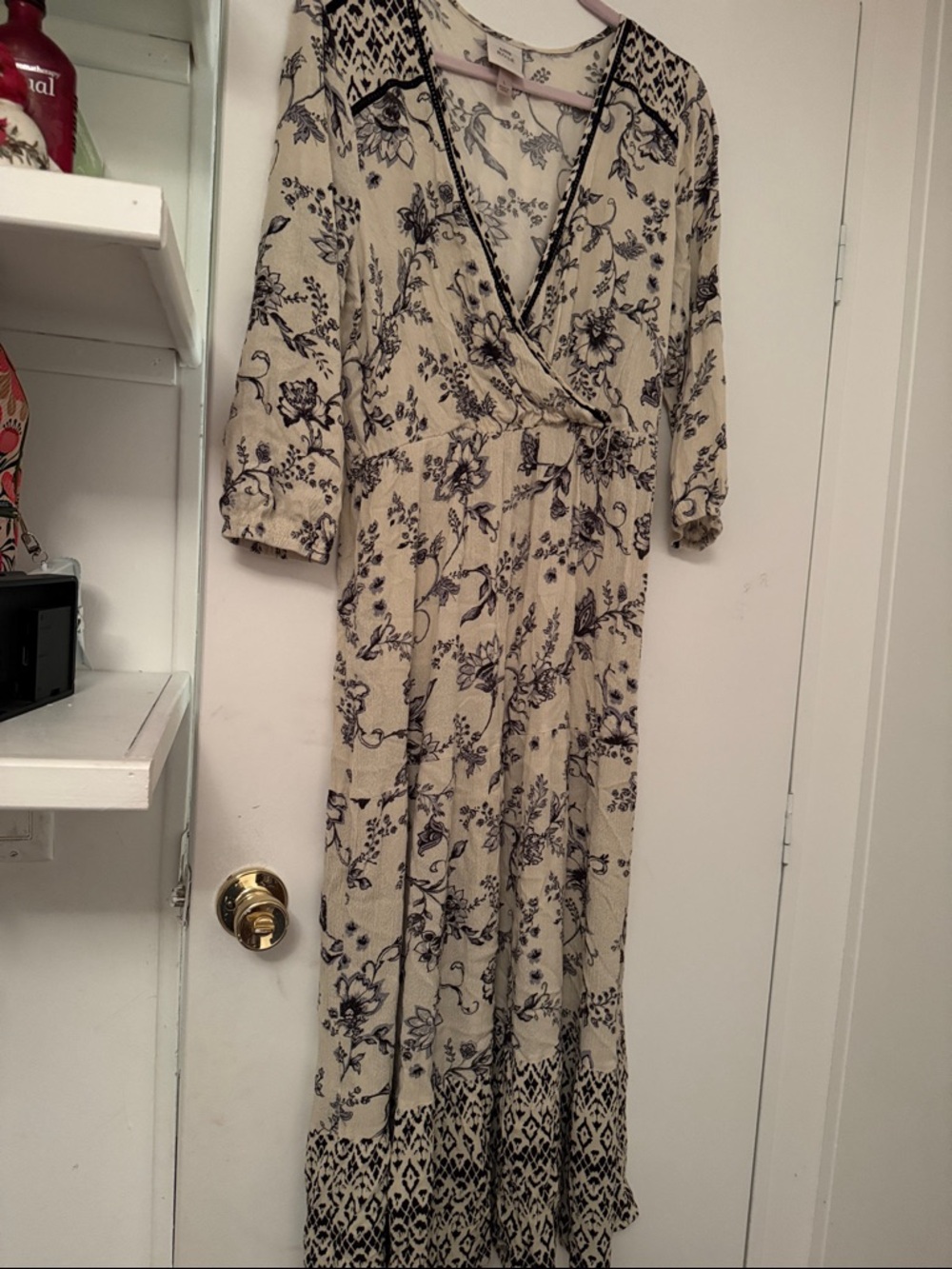 Knox Rose Cream Maxi Dress with Black Floral Print